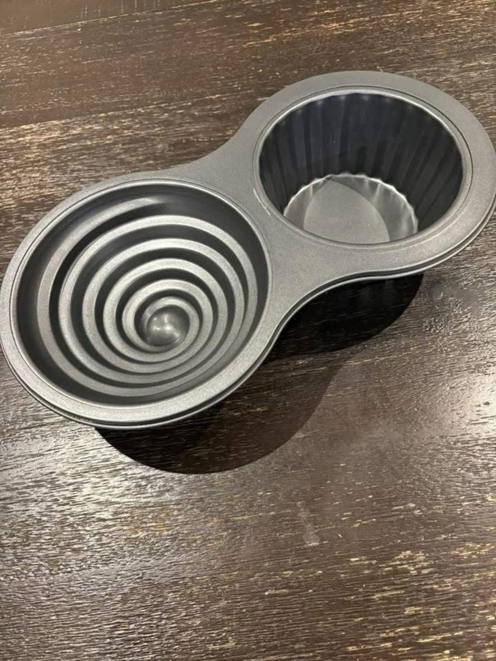 Gray Nonstick Double Muffin and Tart Pan - Kitchen Bakeware